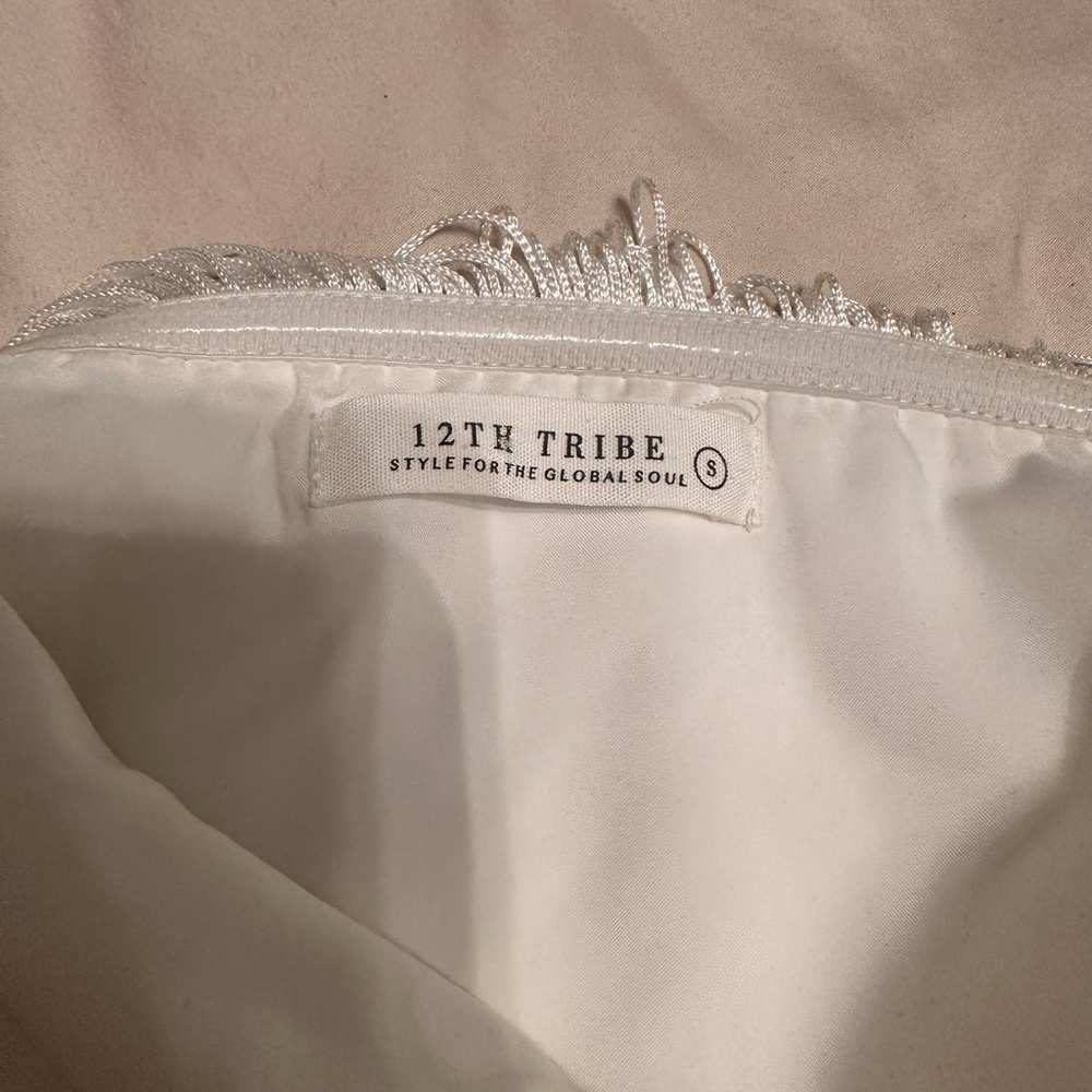 12th Tribe Cream Fringe Detail Top - Picture 6 of 6